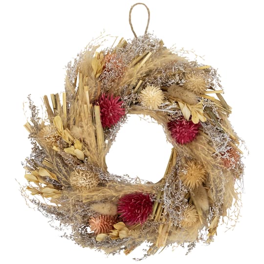11" Pampas Grass & Dried Floral Spring Wreath By Northlight in Beige | Michaels®